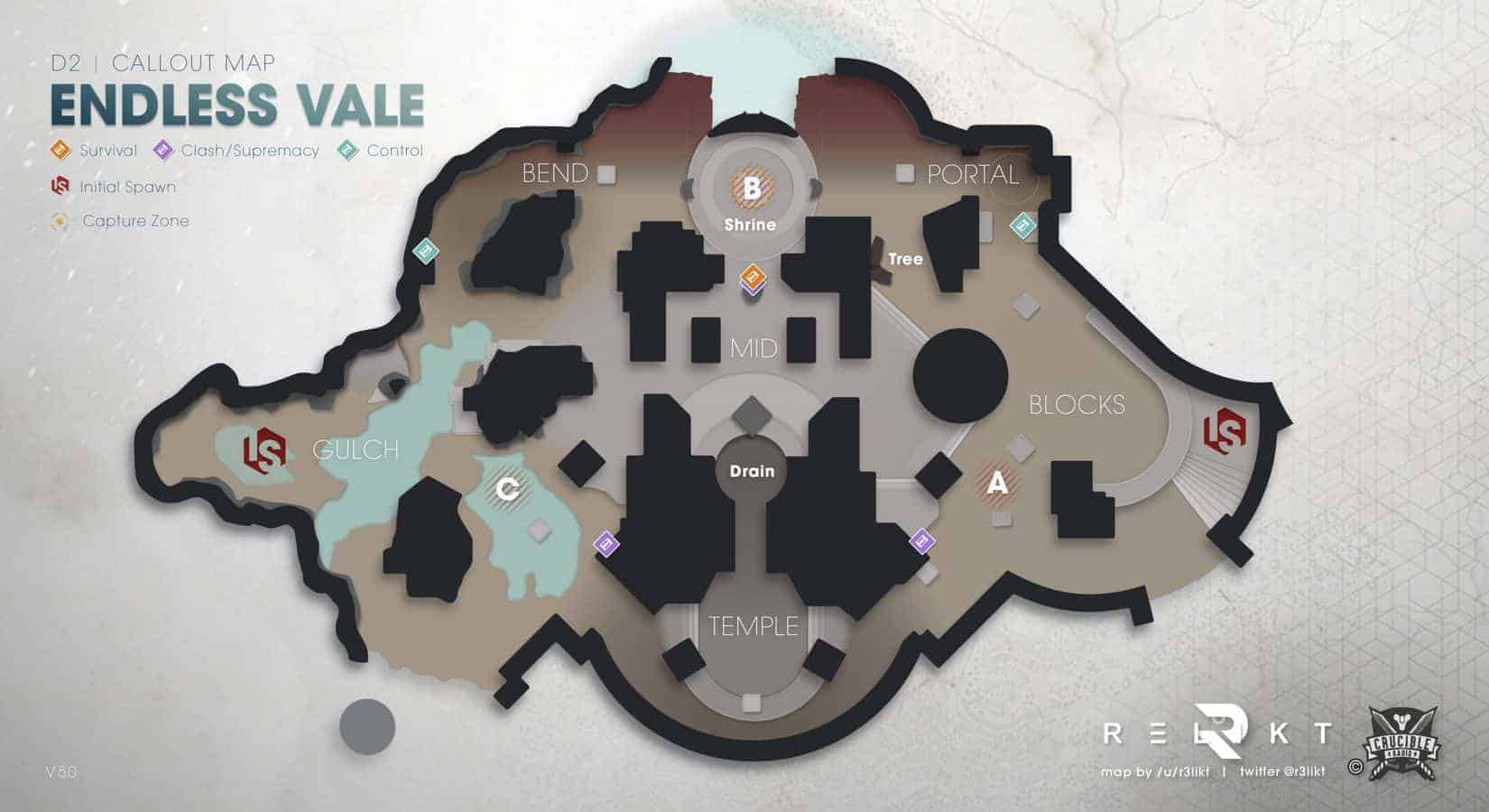 Endless Vale callout map Destiny 2