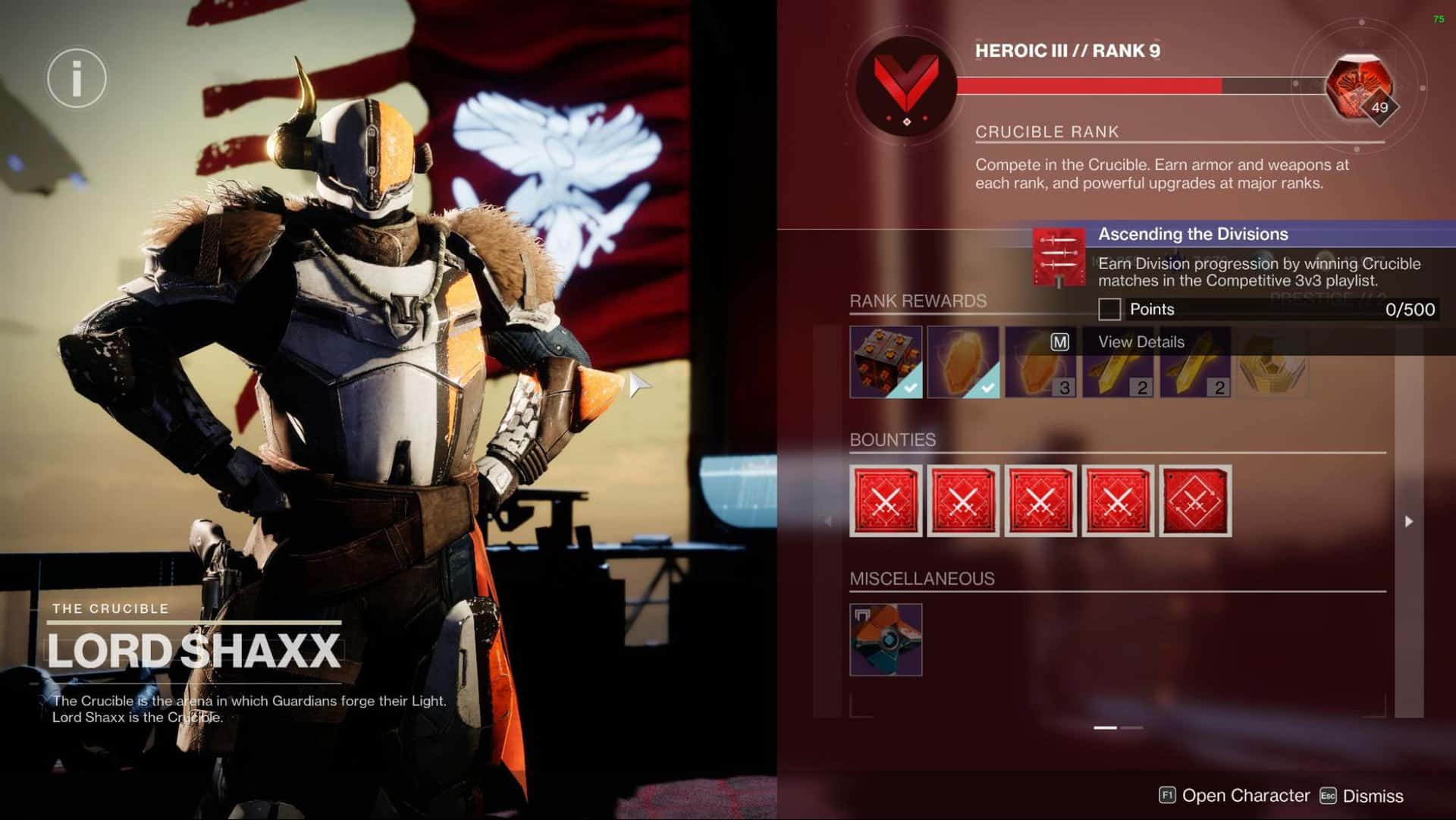 Competitive Weekly Quest screen Destiny 2
