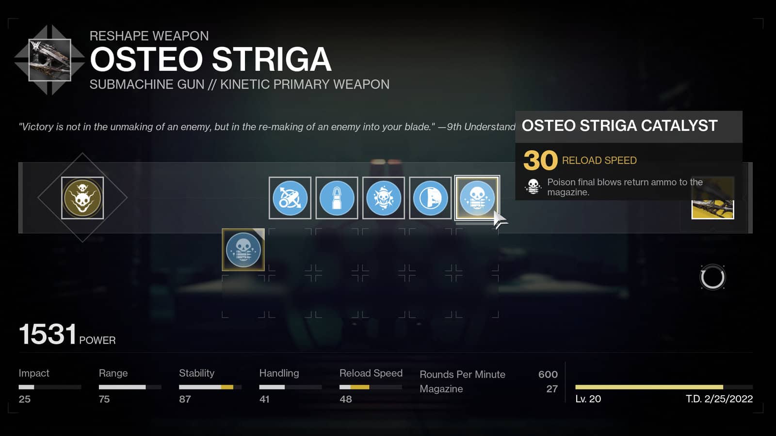 Osteo Striga Destiny 2 war vorgestellt