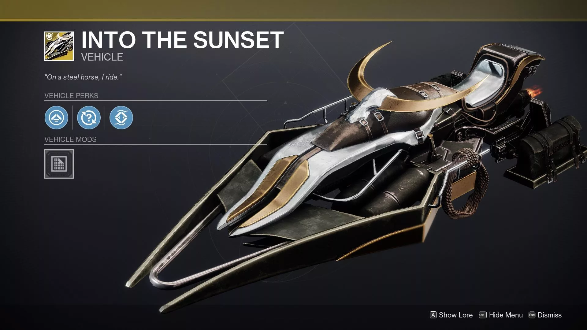 Into the Sunset Vehicle Destiny 2