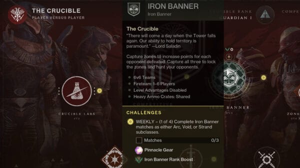 Iron Banner Daily Challenges Season 21