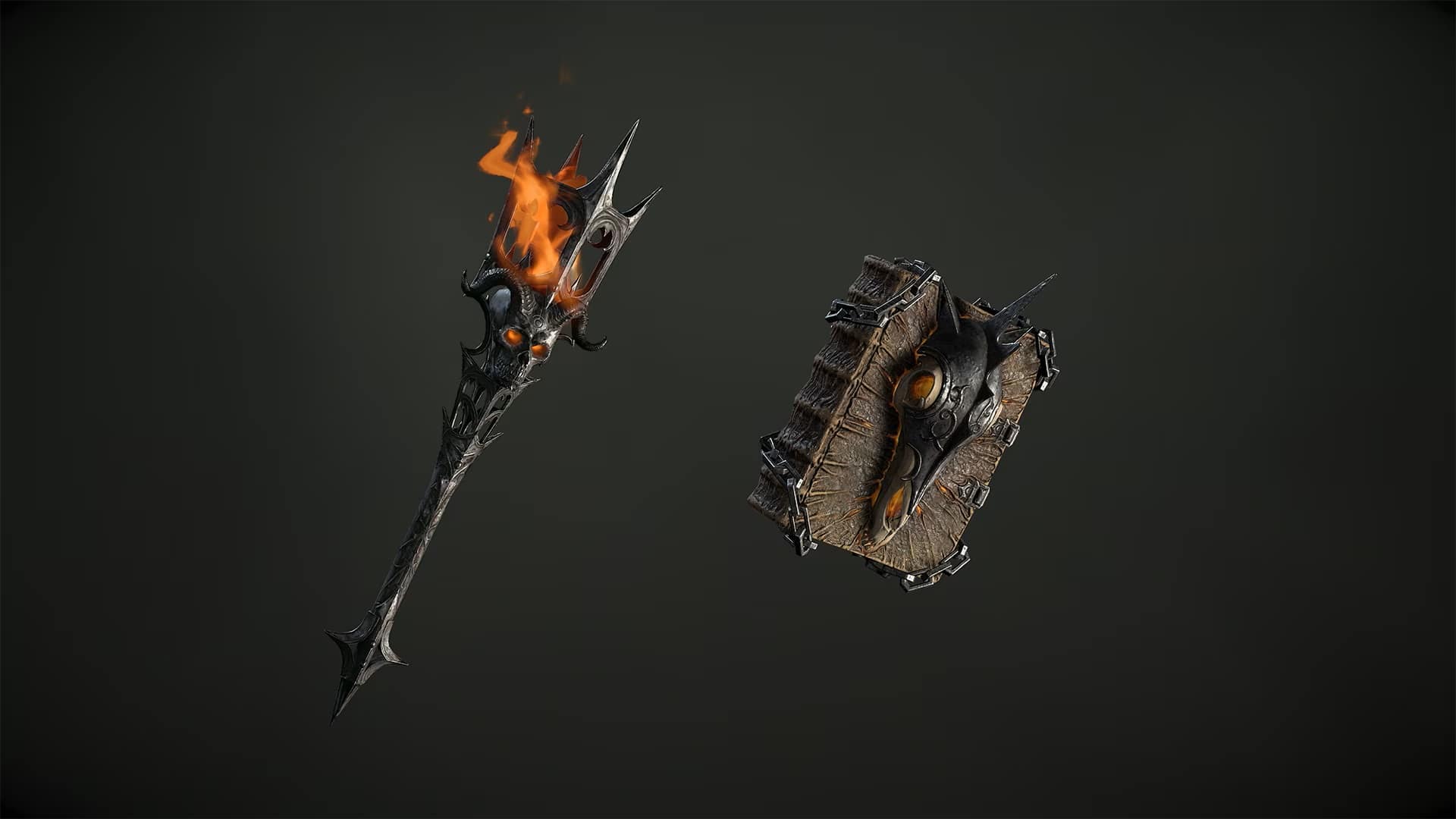 Skull Torch and Fell Steed Mount Trophies