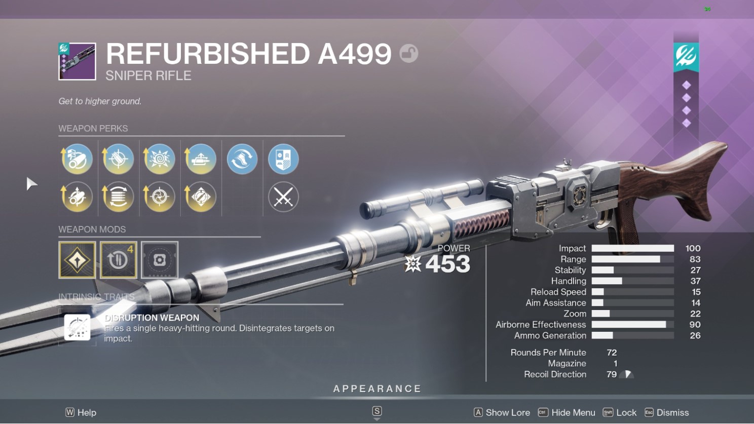 Destiny 2 Refurbished A499: God Rolls & How to get it Refurbished A499 God Rolls screen Destiny 2