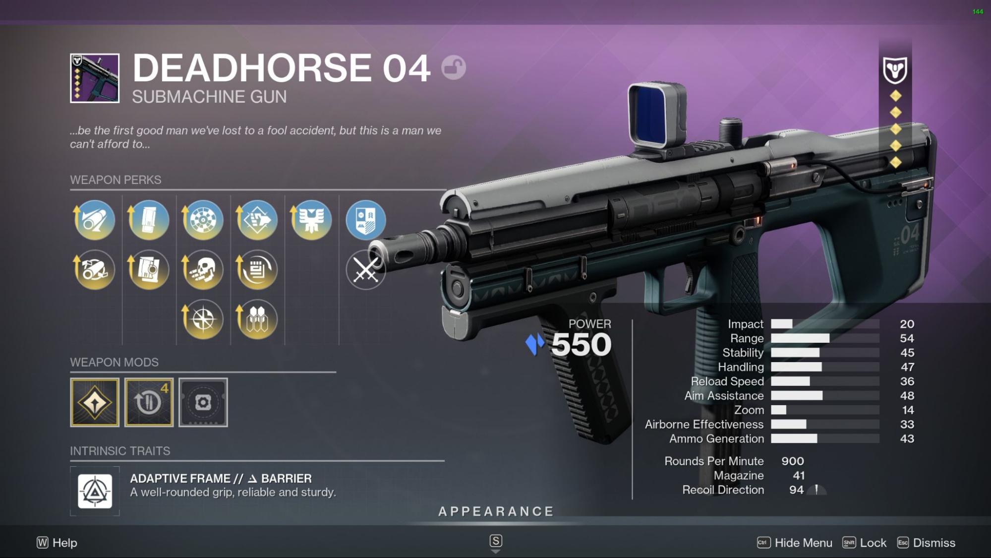 Destiny 2 DEADHORSE 04: God Rolls and How to get it DEADHORSE 04 God Rolls screen Destiny 2