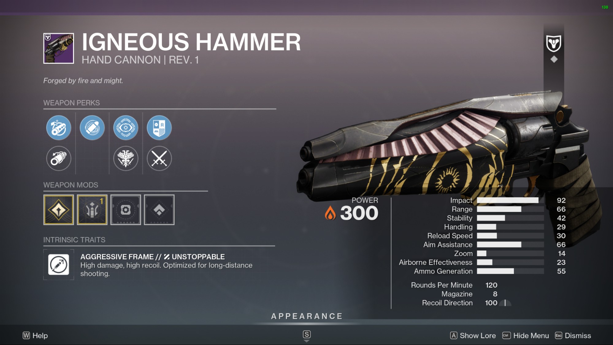 Destiny 2 Igneous Hammer: God Rolls and How to get it Igneous Hammer God Rolls screen Destiny 2 v2
